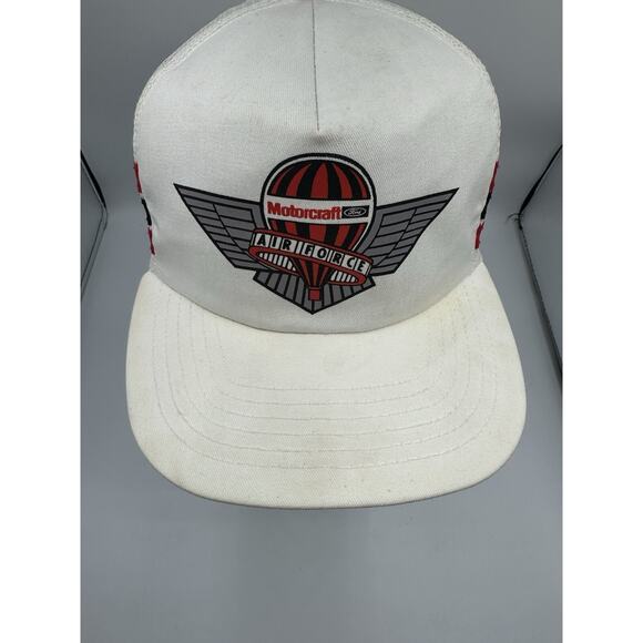 Vintage Ford Motorcraft Air Force 3 Stripe Snapback Hat Identity Tag USA Made - Picture 7 of 14